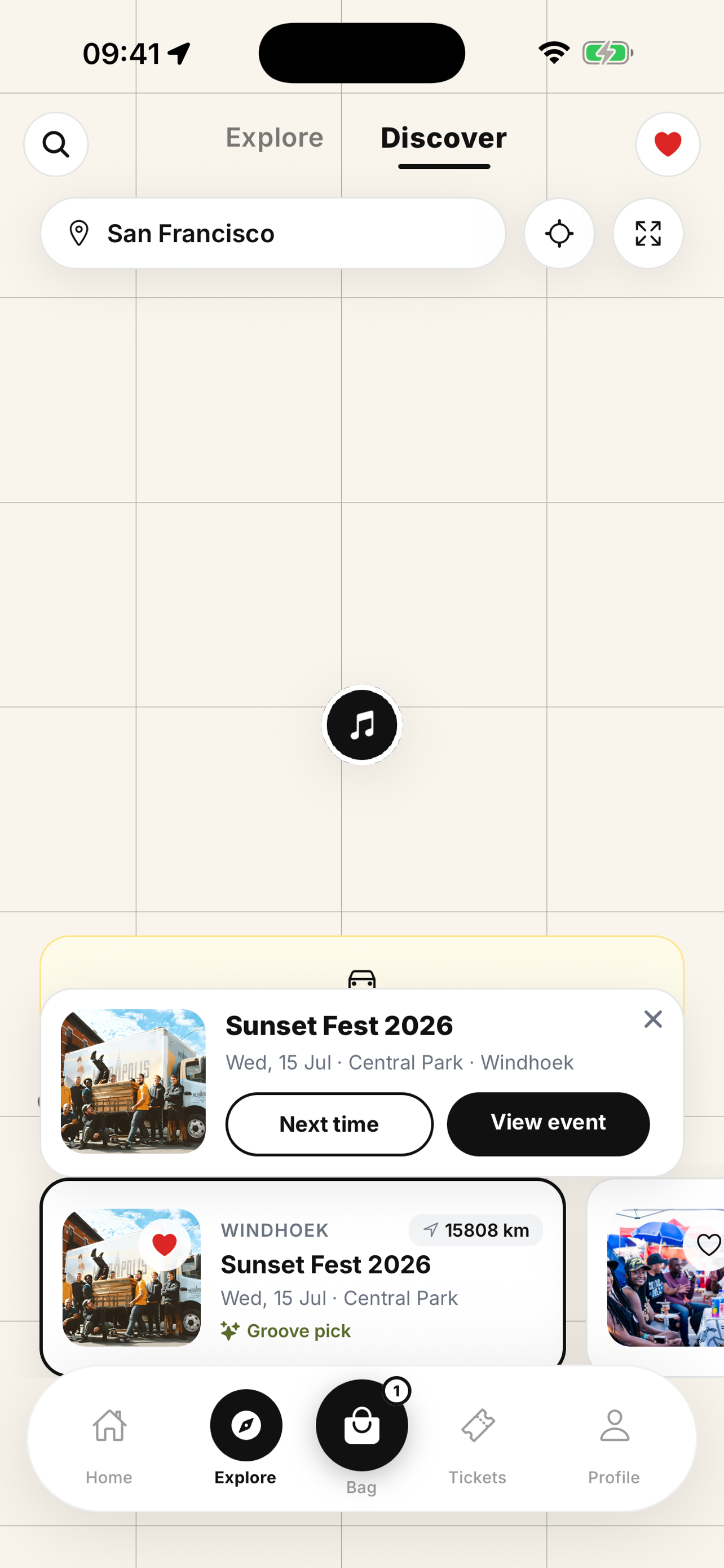 Fan app home screen